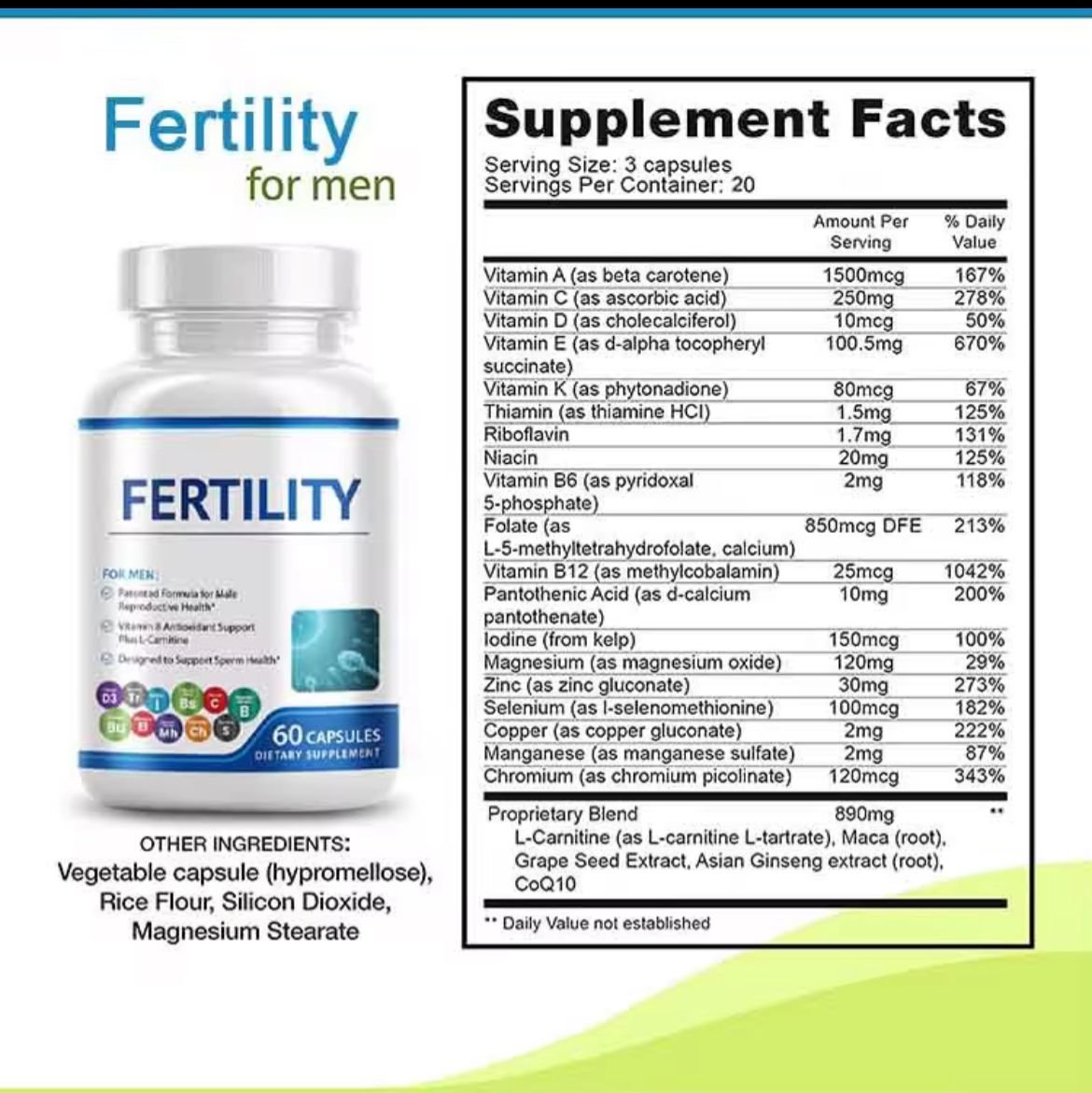 Capsules et comprimés de fertilité masculine